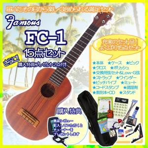 ウクレレ 初心者 セット コンサート Famous フェイマス FC-1G 14点