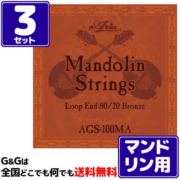 Aria マンドリン弦 AGS-100MA×3セット