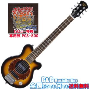 エレキギター 初心者 アンプ内蔵 コンパクト Pignose ピグノーズ PGG-200 BS Brown Sunburst ソフトケース付　to12too｜gandgmusichotline