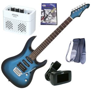 AriaProII エレキギター MAC-STD MBS＋チューナー＋ギターストラップ＋AG-05 WH＋教則DVD｜gandgmusichotline