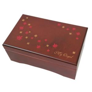23弁木製宝石箱オルゴール 23弁木製BOXオルゴール／サクラ オレンジ