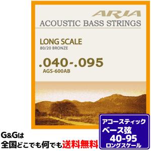 （１セット）AriaProII アコースティックベース弦セット AGS-600AB アリアプロ Acoustic Bass, Long Scale 40-95