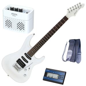 セイコーチューナー＆アンプセット！AriaProII エレキギター MAC-STD PWH＋SAT10L＋ギターストラップ＋AG-05 WH｜gandgmusichotline
