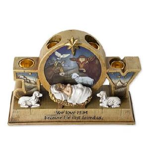 特別価格23cm Advent Candle Holder - Advent Wreath - Baby Jesus and Barn Animals並行輸入｜gandm-store