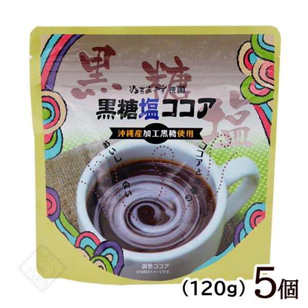黒糖塩ココア 120g×5個セット　/ぬちまーす使用 黒糖ココア 沖縄お土産（LP）6422