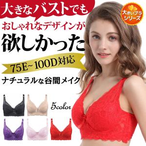ブラジャー 大きいサイズ 総レース 大きいブラ ワイヤー つけ心地 ソフト フルカップ  上品 エレガント レディース