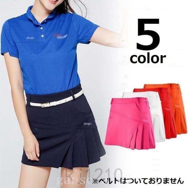 セールクーポンゴルフウェアレディーススカート大きいサイズ赤ピンク白韓国ファッションオレンジ