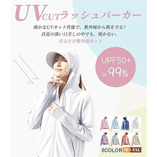 ラッシュガード レディース 接触冷感 水着 uvカット パーカー ラッシュパーカー UPF50+ ア...