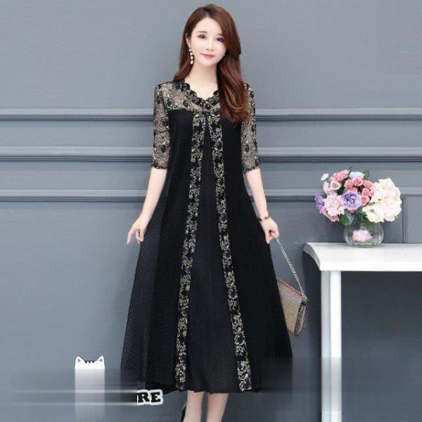 ドレス 結婚式 お呼ばれ ドレス 30代 40代 50代 シースルー パーティードレス 結婚式 二次...