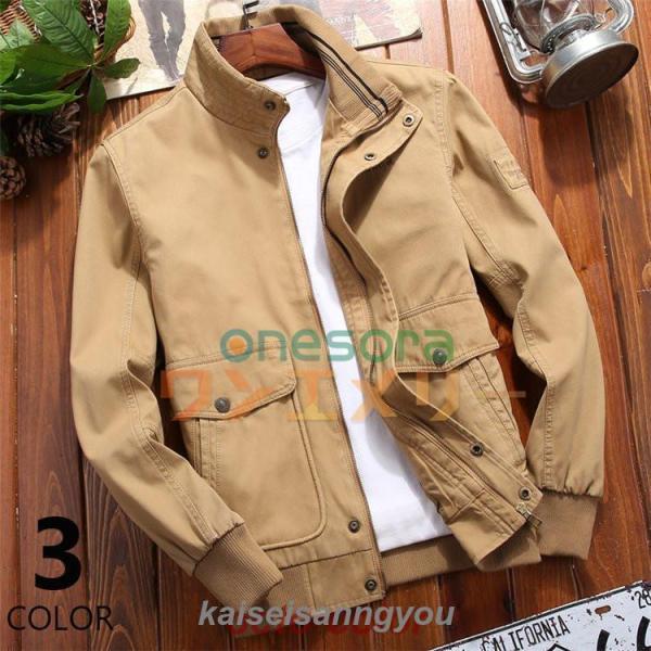 メンズ ジャケット ミリタリージャケット アウター ジャンパー 秋服 スタンドカラー メンズアウター...