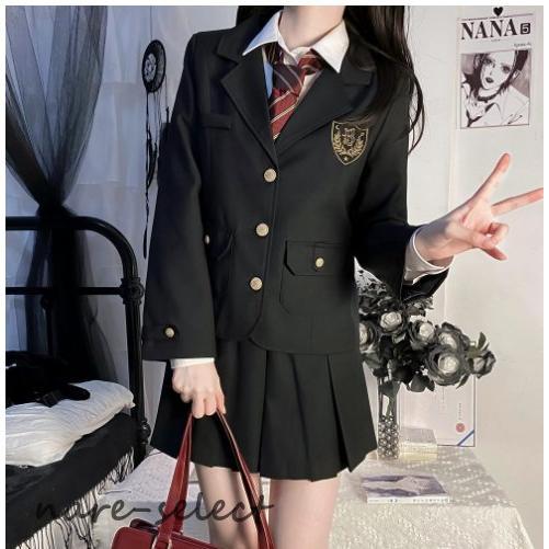 卒業式 スーツ 女の子 卒服 韓国 高校生 制服 黒 入学式 スーツ 中学生 学生服 小学生 可愛い...