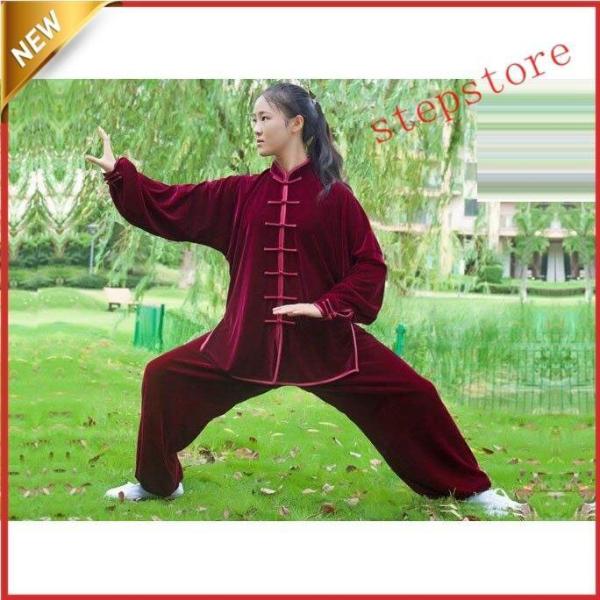 太極拳ウェア メンズ/レディース 太極拳服 セットアップ 表演服 練習着 カンフー服 起毛生地 上下...