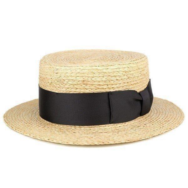 カンカン帽 ラフィア ブレード 大きなリボン お洒落 サイズ調整可 夏 春 ファッション ボーターハ...