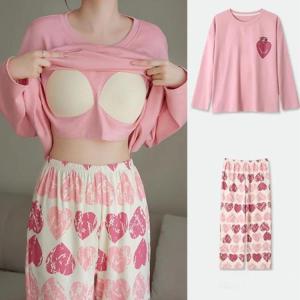 パジャマ 寝間着 ロングパンツ 上下セット 大...の詳細画像3