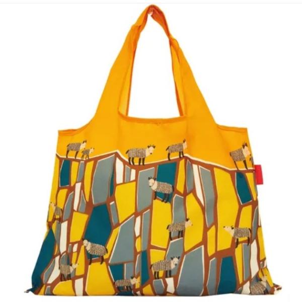 2WAYエコバッグ 石のタイル 崖の上の鹿 シカ DESIGNERS JAPAN