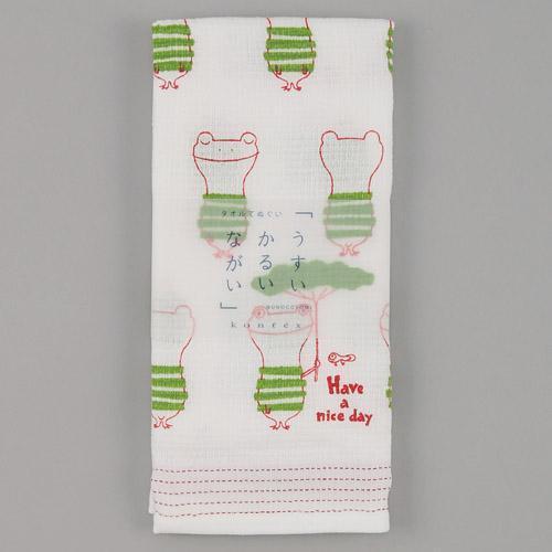てぬぐいタオル 布ごよみ ボーダーかえる 今治の日本製