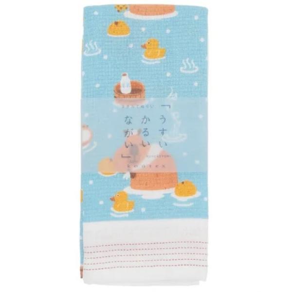 てぬぐいタオル 布ごよみ カピバラの温泉 今治の日本製 動物 お風呂