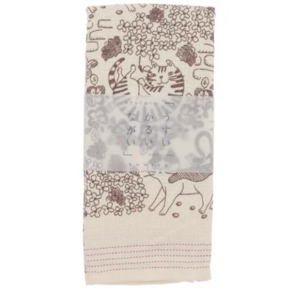 てぬぐいタオル 布ごよみ 猫の庭 今治の日本製 ネコ