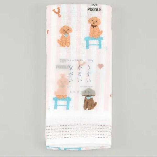 てぬぐいタオル 布ごよみ トイプードル 今治の日本製 犬