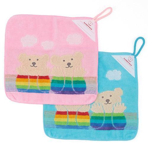 ループ付きタオル ミニタオル レインボーベア デイズ3 今治タオルの日本製 ひも付きタオル ハンドタ...