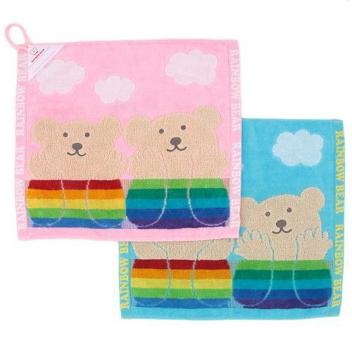 ループ付きタオル ウォッシュタオル レインボーベア デイズ 今治タオルの日本製 ひも付きタオル 入園...