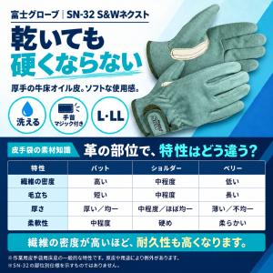 皮手袋 革手袋 牛革 オイル加工 現場作業用【...の詳細画像2