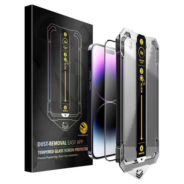 mHnad 失敗しない イージーガイド枠付き 簡単取り付け iphoneガラスフィルム 第3世代タイ...