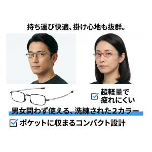 老眼鏡 折り畳み式リーディンググラス 携帯用 ...の詳細画像2