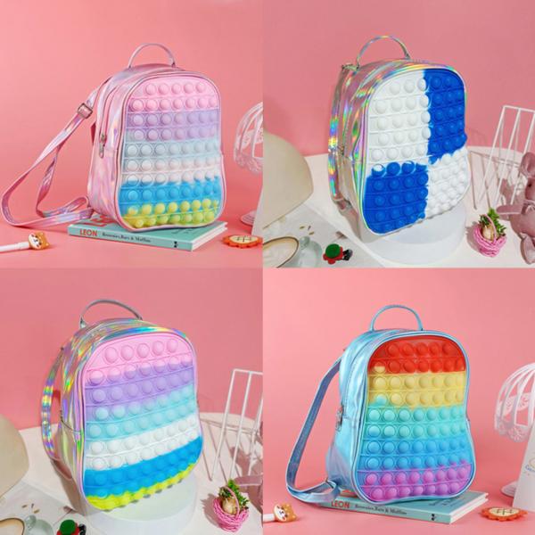 プッシュポップ バブル リュック ショルダーバッグ ストレス解消グッズ スクイーズ玩具 知育 人気 ...
