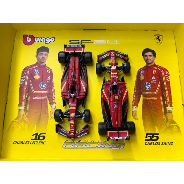 Burago 1/43 Ferrari F1 SF-24  #16 Leclerc　#55 Sain...