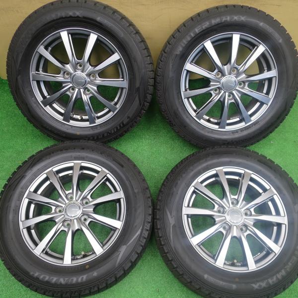 バリ溝！24年！キレイ！ほぼ10分★スタッドレス 195/65R15 ダンロップ ウインターマックス...