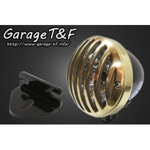 W650　4.5インチバードゲージヘッドライト(ブラック/真鍮)&ライトステー(タイプE)KIT｜garage-tf