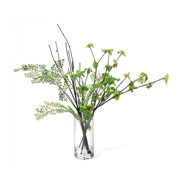 フェイクグリーン 観葉植物 ドウダンツツジ アジアンタム ウォーターシリンダー インテリア オフィス...