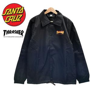 THRASHER フレイムロゴ フード付きコーチジャケット THRASHER FLAME LOGO COACH JACKET black スラッシャー フレイム