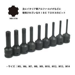 9pcインパクト仕様 RIBE CV キャップボルト用 CVビットソケットセット B098｜garagecom