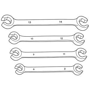 4pcフレアナットレンチ 6x8 9x11 1...の詳細画像1