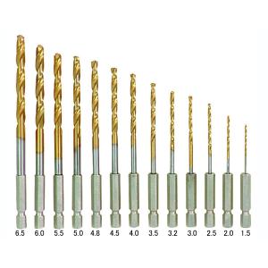 DIY用 13pcチタンコーテング 6角軸ドリルビットセット