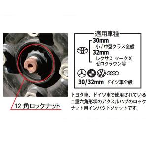 3pcハブナット用12角インパクトソケットセッ...の詳細画像1