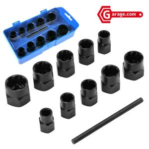 9-19mm対応 10pcナットツイスターソケットセット 潰れたボルト取り外し