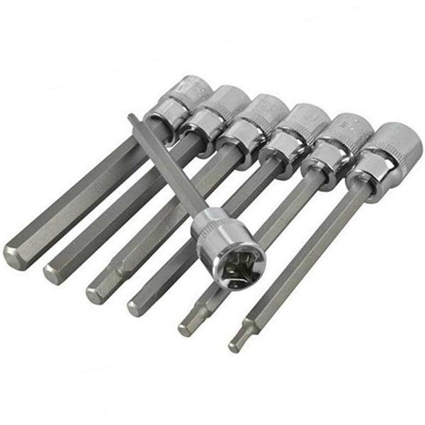 超ロング仕様 7pc 3/8&quot; ヘックス ビット ソケット 7本セット T078