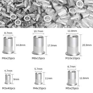 鋼合金 6サイズ 150pc入り リベットナッ...の詳細画像1