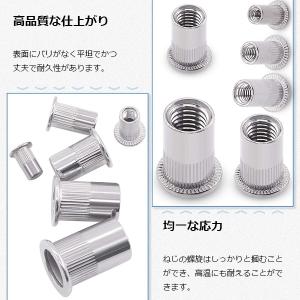 鋼合金 6サイズ 150pc入り リベットナッ...の詳細画像2