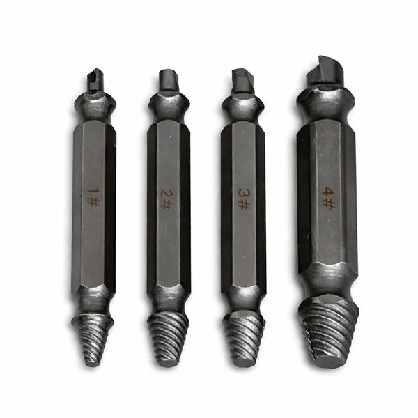 電動ドリル対応 逆タップ 4pc ネジ抜きビットセット なめたネジ外し エキストラクト T825