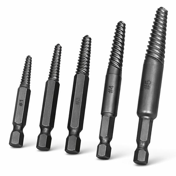 潰れたネジ抜き 最大18mmまで対応 逆タップ 5本セット スクリューエキストラクター 5〜18mm...