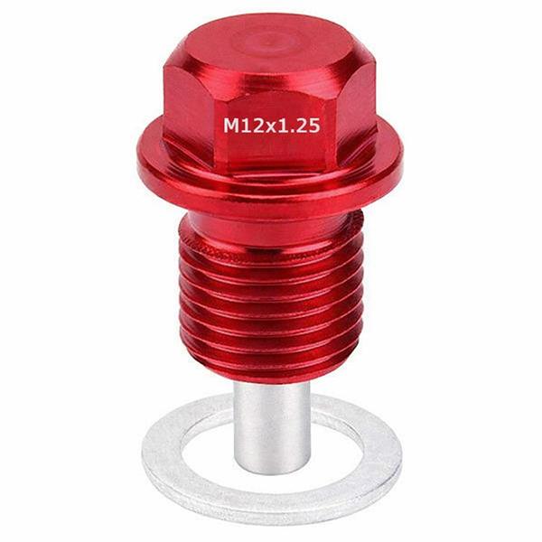 赤ネオジウムマグネット ドレンボルトM12x1.25 オイルドレインプラグ ネジ ワッシャー付き Y...
