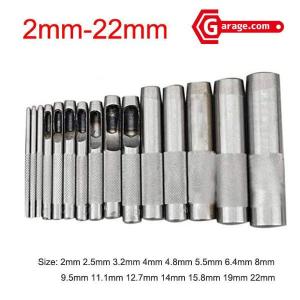 15pcレザークラフトホールポンチセット ベルトやカバンレザー、布、ガスケットなど穴あけ