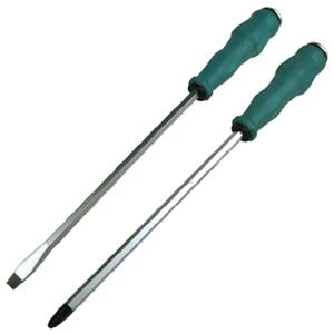 ロング仕様 貫通式プラス＆マイナスドライバー2本セット