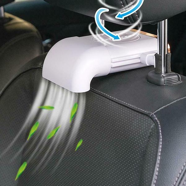 車シート送風用USBファン ヘッドレストに簡単装着 運転中に背中へ風を送ってムレ解消 YZP042