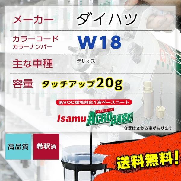 ダイハツW18 タッチアップペン塗料 約20g 上塗り色下塗り色2本セット オプティ 補修 タッチア...