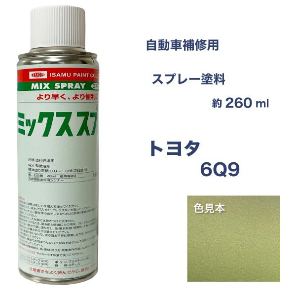 トヨタ6Q9 スプレー塗料 約260ml  脱脂剤付き 補修 タッチアップ 6Q9